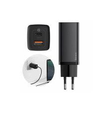 Зарядное устройство для телефона Baseus GaN2 Lite Quick ChargerC+U 65W EU Black