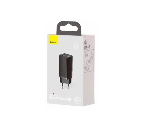 Зарядное устройство для телефона Baseus GaN2 Lite Quick ChargerC+U 65W EU Black