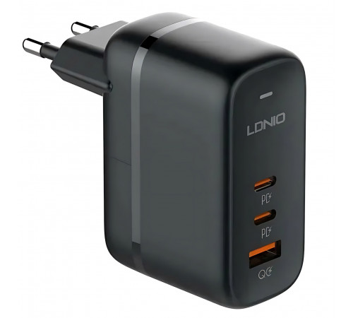 Зарядное устройство для телефона LDNIO 65W Gan Black с кабелем Type-C (1m)