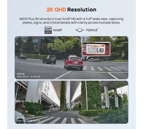 Видеорегистратор 70mai Dash Cam M310 Plus 2K (GLOBAL)