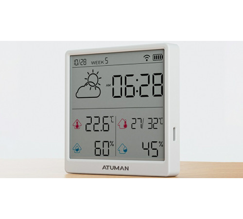 Датчик температуры и влажности Atuman TH3 Intelligent Temperature and Humidity Clock