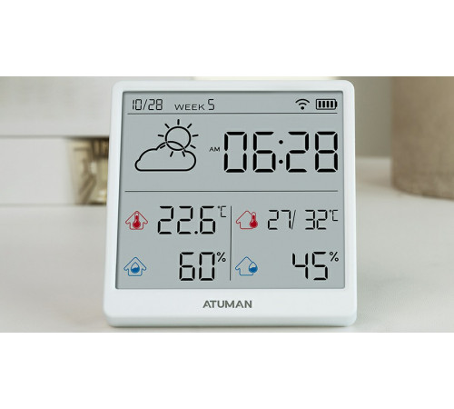 Датчик температуры и влажности Atuman TH3 Intelligent Temperature and Humidity Clock