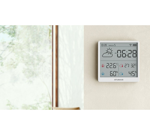Датчик температуры и влажности Atuman TH3 Intelligent Temperature and Humidity Clock
