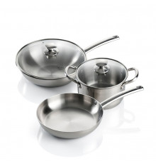 Сковородки набор Из Нержавеющей Стали Без покрытия