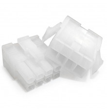 Разъем питания прямой 8pin CPU mama+papa white