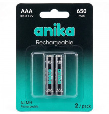 Батарейка перезаряжаемая AAA Anika HR03 650mAh x2