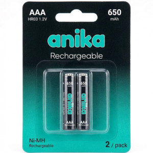 Батарейка перезаряжаемая AAA Anika HR03 650mAh x2