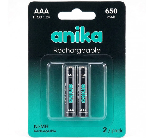 Батарейка перезаряжаемая AAA Anika HR03 650mAh x2