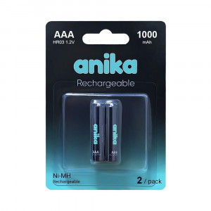 Батарейка перезаряжаемая AAA Anika HR03 1000mAh x2