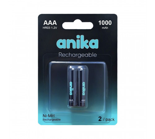 Батарейка перезаряжаемая AAA Anika HR03 1000mAh x2 Батарейка перезаряжаемая AAA Anika HR03 1000mAh x2
