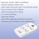 Удлинитель питания LDNIO 2500W / 4 розетки / 2 USB / 2 Type-C 45W (2m) SC4407c