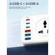 Удлинитель питания LDNIO 2500W / 10 розеток / 3 USB / 3 Type C / 33W (2m) SC10610c