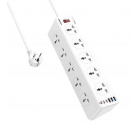 Удлинитель питания LDNIO 2500W / 10 розеток / 3 USB / 3 Type C / 33W (2m) SC10610c