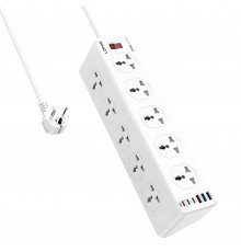 Удлинитель питания LDNIO 2500W / 10 розеток / 3 USB / 3 Type C / 33W (2m) SC10610c
