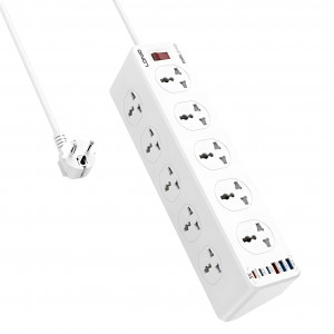 Удлинитель питания LDNIO 2500W / 10 розеток / 3 USB / 3 Type C / 33W (2m) SC10610c