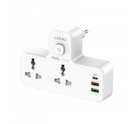 Сетевой фильтр двойник LDNIO 2500W / 2 розетки / 2 USB / Type C / 20W SC2311