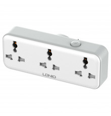 Сетевой фильтр тройник LDNIO 2500W / 3 розетки / 1x USB / 1x Type C / 30W SC3317