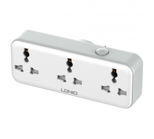 Сетевой фильтр тройник LDNIO 2500W / 3 розетки / 1x USB / 1x Type C / 30W SC3317