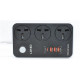 Удлинитель питания LDNIO 2500W / 3 розетки / 3 USB / Type C / 38W (2m) SC3412 BLACK