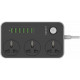 Удлинитель питания LDNIO 2500W / 3 розетки / 6 USB / 17W (2m) SC3604 BLACK