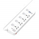 Удлинитель питания LDNIO 2500W / 4 розеток / 2 USB / 2 Type C / 20W (2m) SC4408C