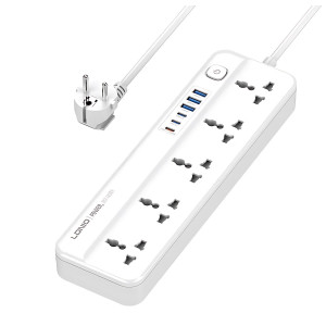 Удлинитель питания LDNIO 2500W / 5 розеток / 3 USB / 3 Type-C 20W (2m) SC5614c