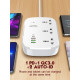 Удлинитель питания LDNIO 2500W / 3 SMART розетки / 3 USB / Type C / 30W (2m) SCW3451