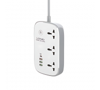 Удлинитель питания LDNIO 2500W / 3 SMART розетки / 3 USB / Type C / 30W (2m) SCW3451