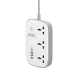 Удлинитель питания LDNIO 2500W / 3 SMART розетки / 3 USB / Type C / 30W (2m) SCW3451
