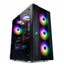 Корпус для ПК 1st player BLACK SIR B7-A + 4fan RGB 12см ATX