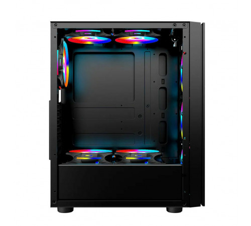Корпус для ПК 1st player BLACK SIR B7-A + 4fan RGB 12см ATX