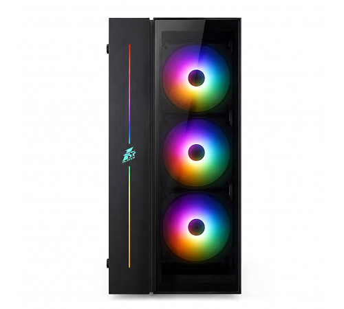 Корпус для ПК 1st player BLACK SIR B7-A + 4fan RGB 12см ATX