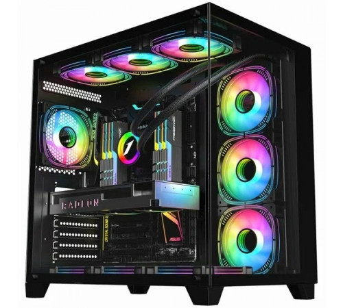 Корпус для ПК 1st player MV8-TP Аквариум + 7fan ARGB 12см ATX