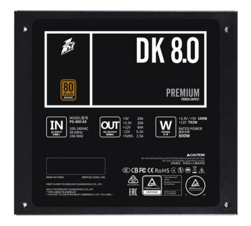 Блок питания 1st player DK Premium 800W [80PLUS Bronze] Б/У