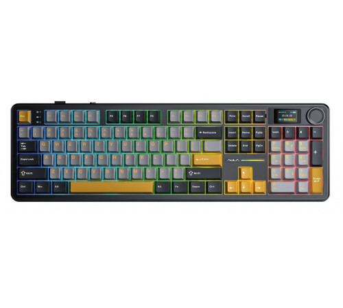 Клавиатура беспроводная механическая игровая AULA F108 PRO BLACK-ORANGE