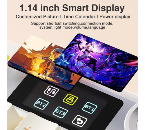 Клавиатура беспроводная механическая игровая AULA F108 PRO WHITE-BEIGE