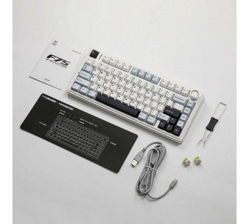 Клавиатура беспроводная механическая игровая AULA F75 AU-F75-4 WHITE-BLUE