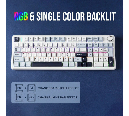 Клавиатура беспроводная механическая игровая AULA F99 PRO AU-F99S-2 WHITE-BLUE