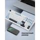 Клавиатура беспроводная механическая игровая AULA F99 AU-F99-17 WHITE-PURPLE