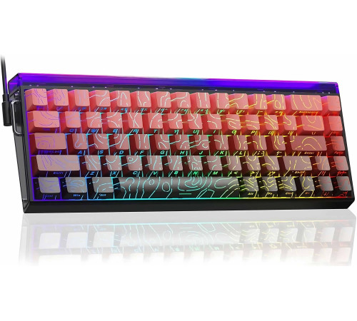 Клавиатура проводная магнитная игровая AULA HERO68HE RED-BLACK Eng/Ru (South-facing)