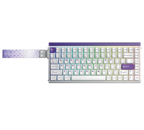 Клавиатура проводная магнитная игровая AULA HERO84HE WHITE-PURPLE Eng/Ru