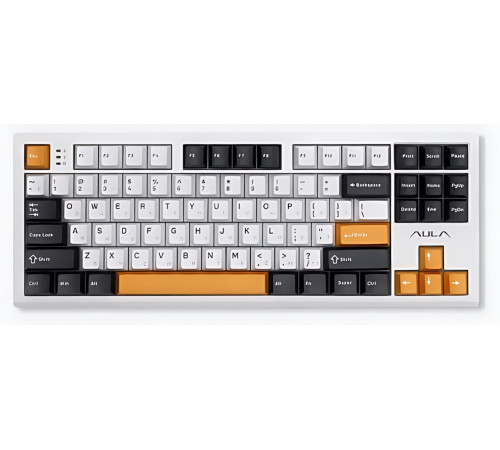 Клавиатура беспроводная механическая игровая AULA S87 WHITE-YELLOW Клавиатура беспроводная механическая игровая AULA S87 WHITE-YELLOW
