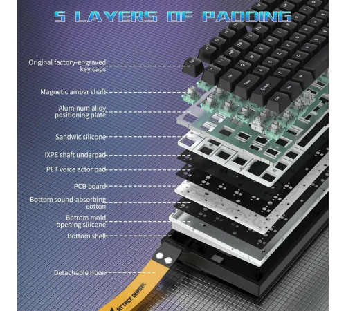 Клавиатура проводная магнитная игровая Attack Shark R82 HE black