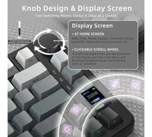 Клавиатура беспроводная механическая игровая Attack Shark X85 PRO Moonlit night (side print)