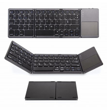 Клавиатура складная Bluetooth с тачпадом B033 Gray