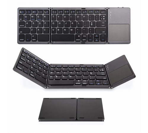 Клавиатура складная Bluetooth с тачпадом B033 Gray