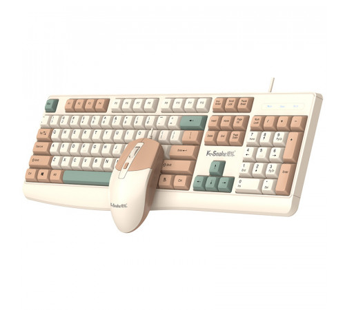 Клавиатура и мышь проводные игровые K-SNAKE KM-300 бежевый