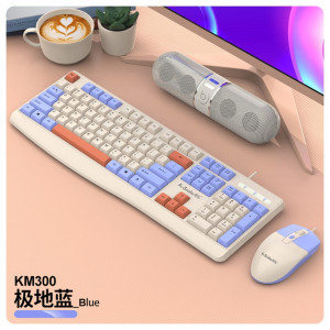 Клавиатура и мышь проводные игровые K-SNAKE KM-300 голубой