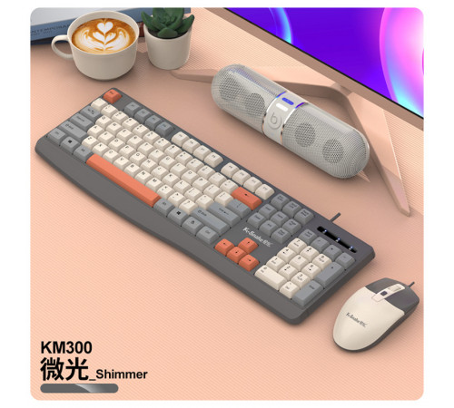 Клавиатура и мышь проводные игровые K-SNAKE KM-300 серый