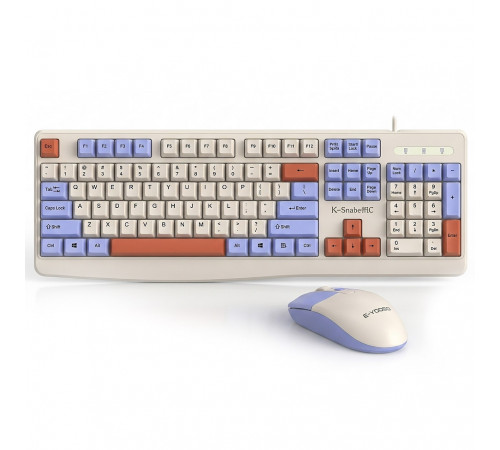 Клавиатура и мышь проводные игровые K-SNAKE KM-300 голубой